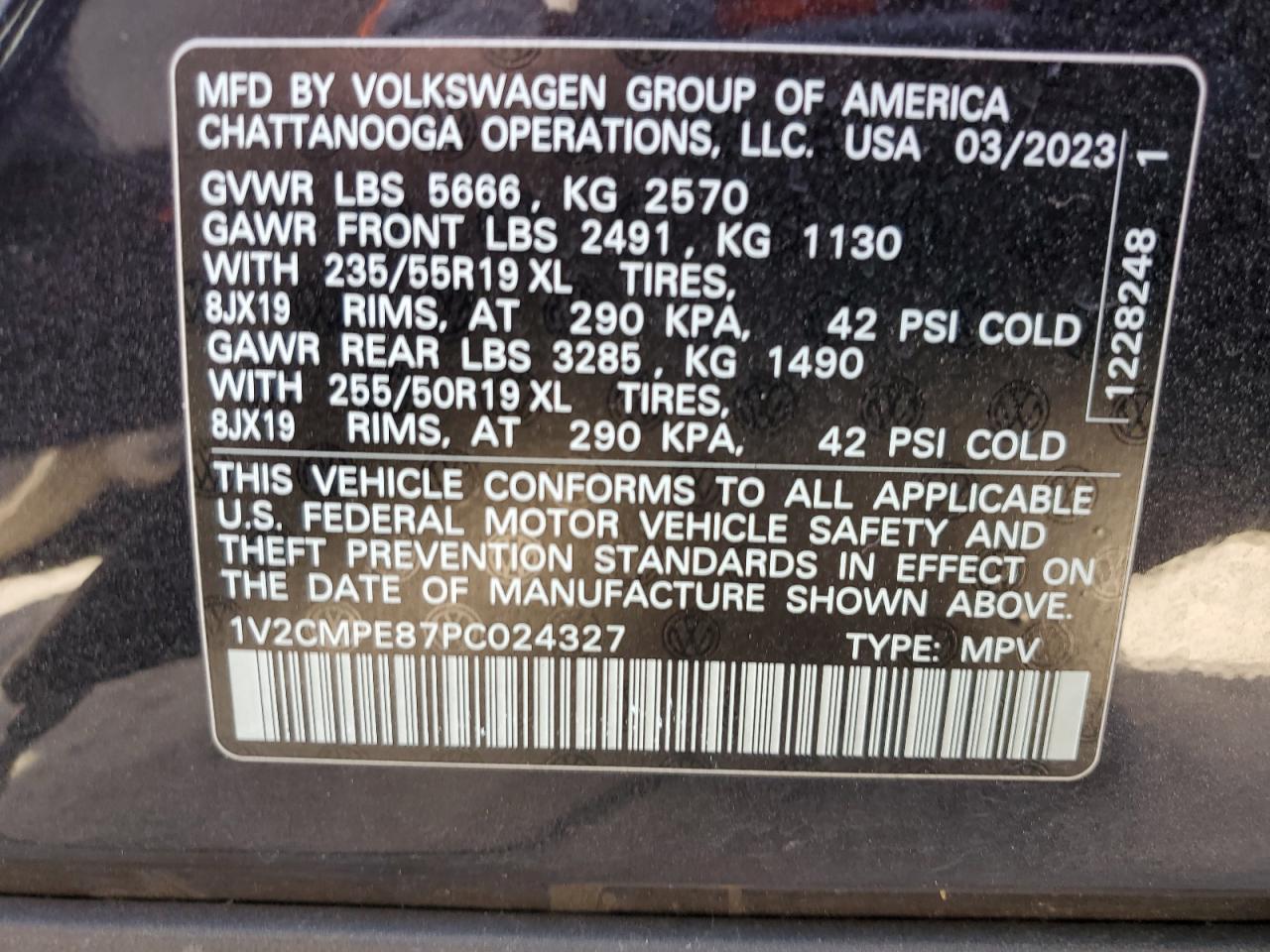 2023 Volkswagen Id.4 Pro VIN: 1V2CMPE87PC024327 Lot: 60645744