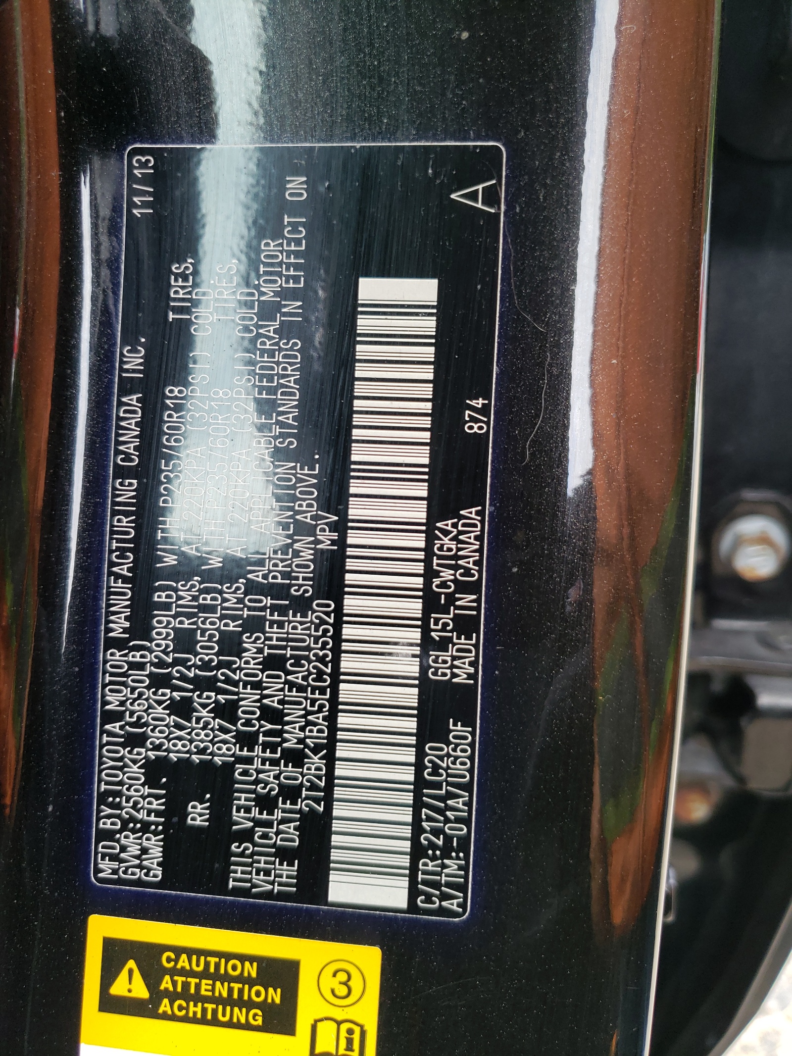 2T2BK1BA5EC235520 2014 Lexus Rx 350 Base