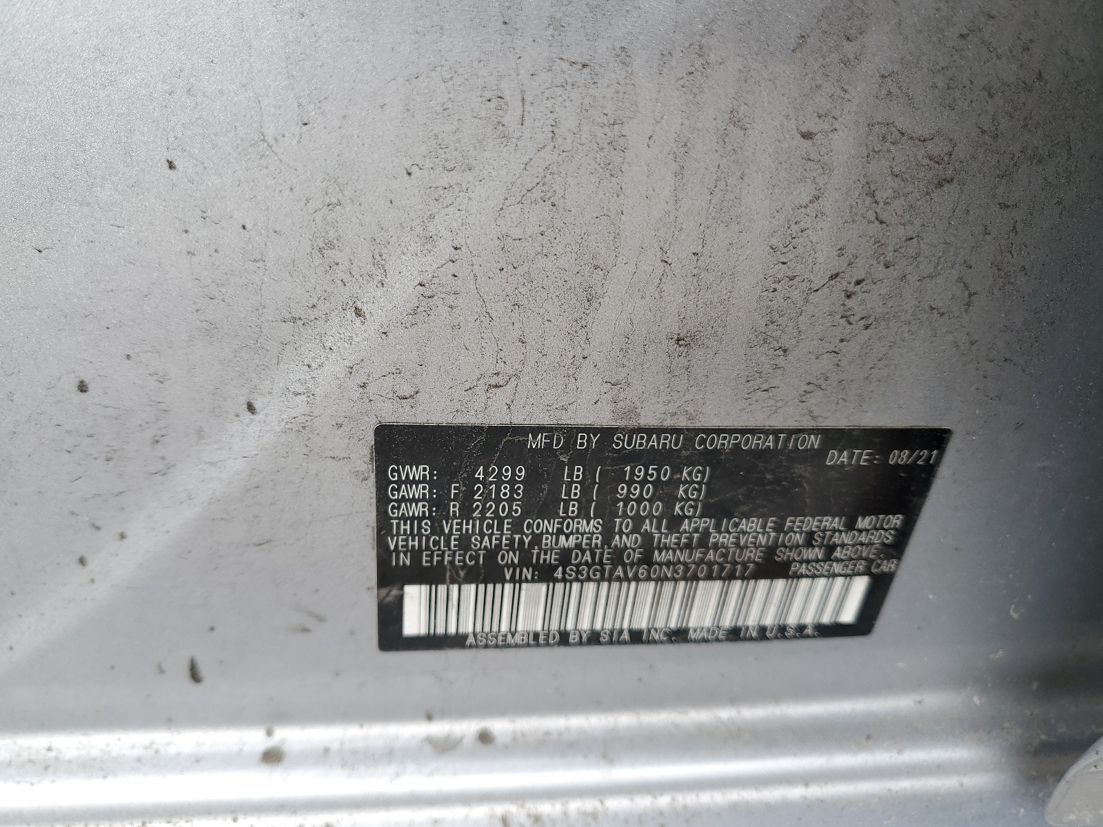 4S3GTAV60N3701717 2022 Subaru Impreza Premium