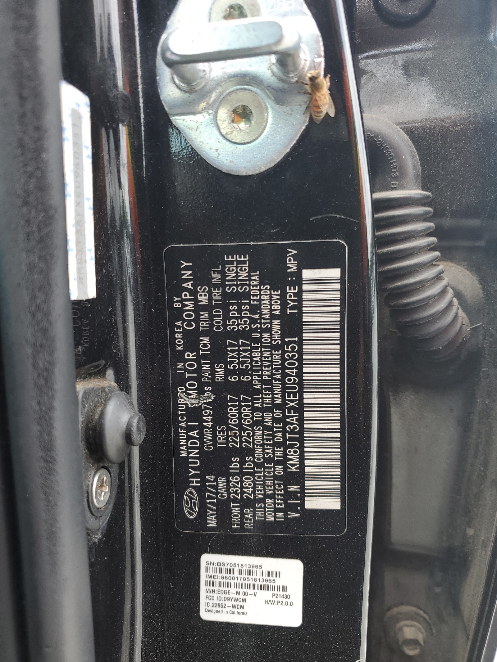 KM8JT3AFXEU940351 2014 Hyundai Tucson Gls