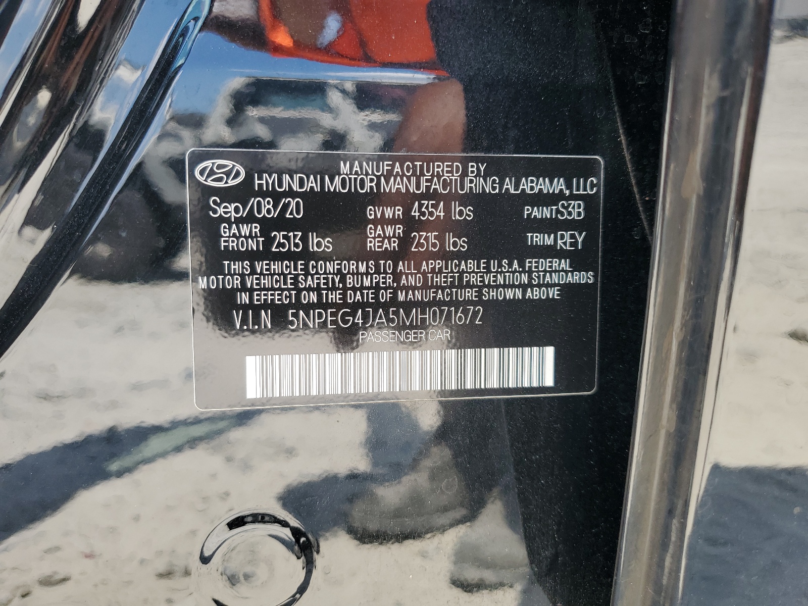 5NPEG4JA5MH071672 2021 Hyundai Sonata Se