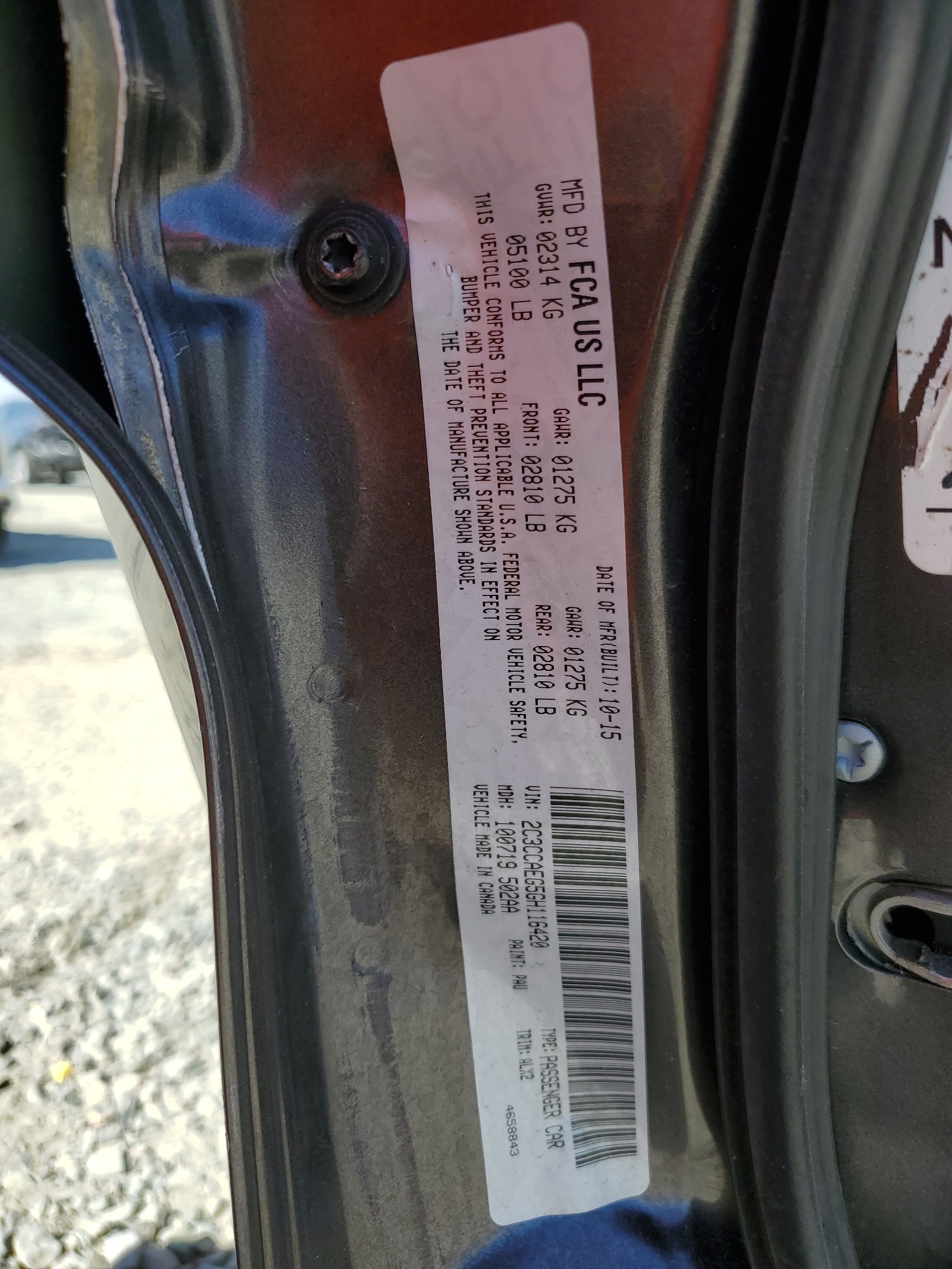 2C3CCAEG5GH116420 2016 Chrysler 300C