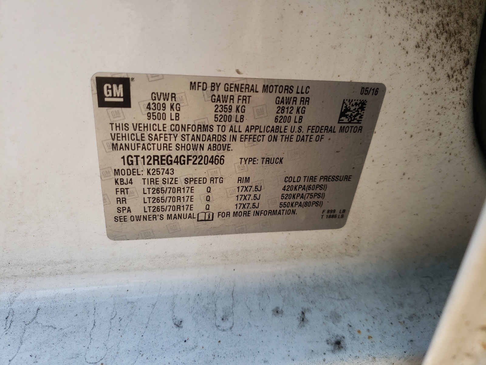 1GT12REG4GF220466 2016 GMC Sierra K2500 Heavy Duty