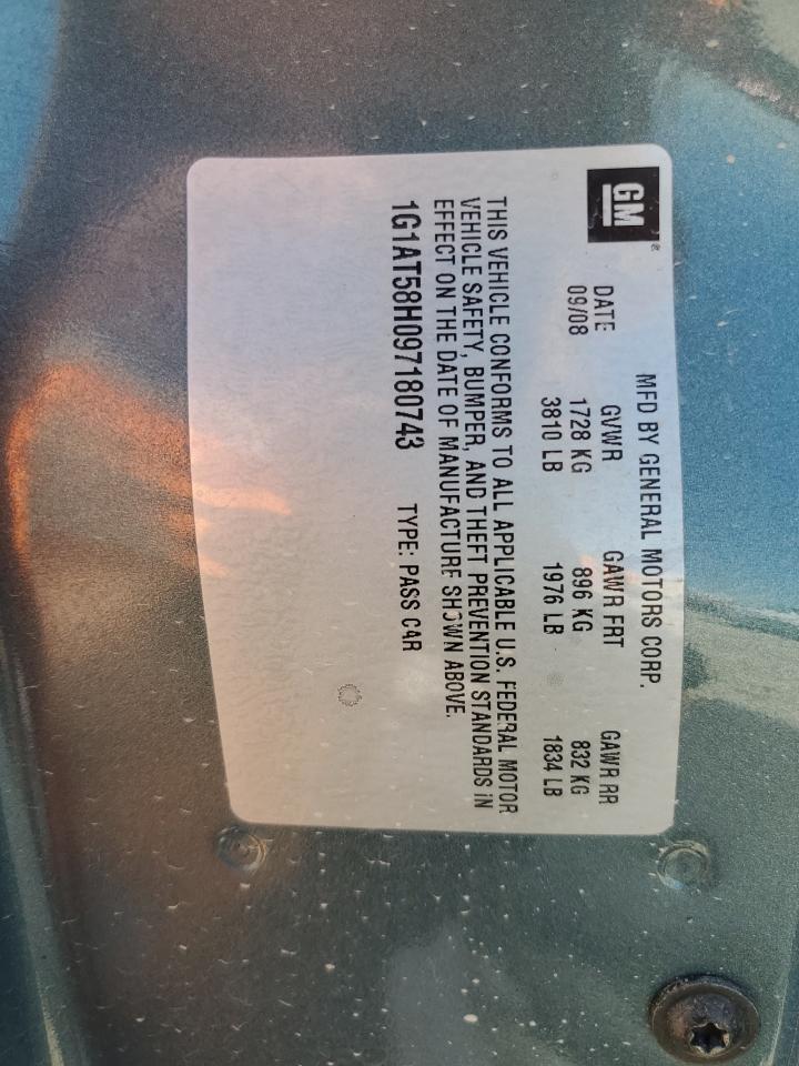 2009 Chevrolet Cobalt Lt VIN: 1G1AT58H097180743 Lot: 60258914