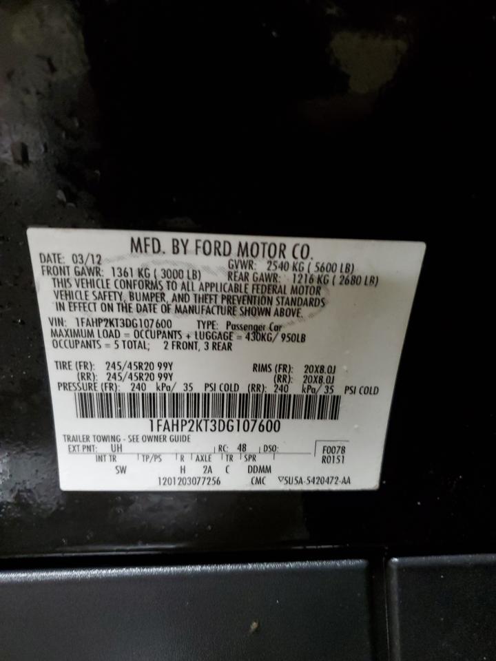 2013 Ford Taurus Sho VIN: 1FAHP2KT3DG107600 Lot: 60088934