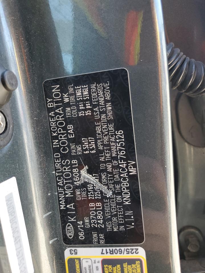 2015 Kia Sportage Lx VIN: KNDPBCAC4F7675126 Lot: 59537874