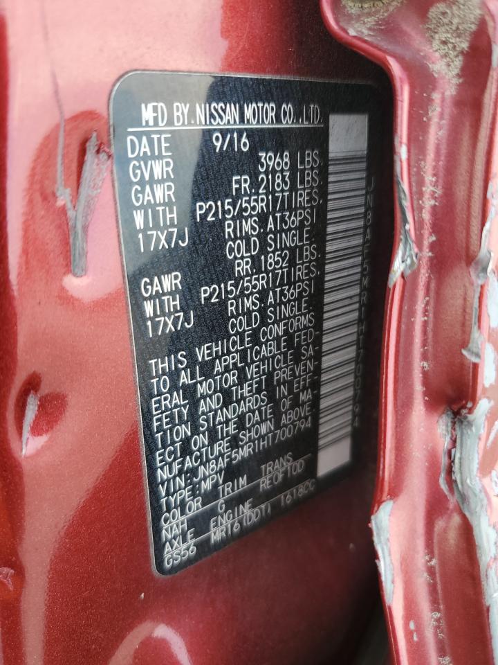 2017 Nissan Juke S VIN: JN8AF5MR1HT700794 Lot: 58893954