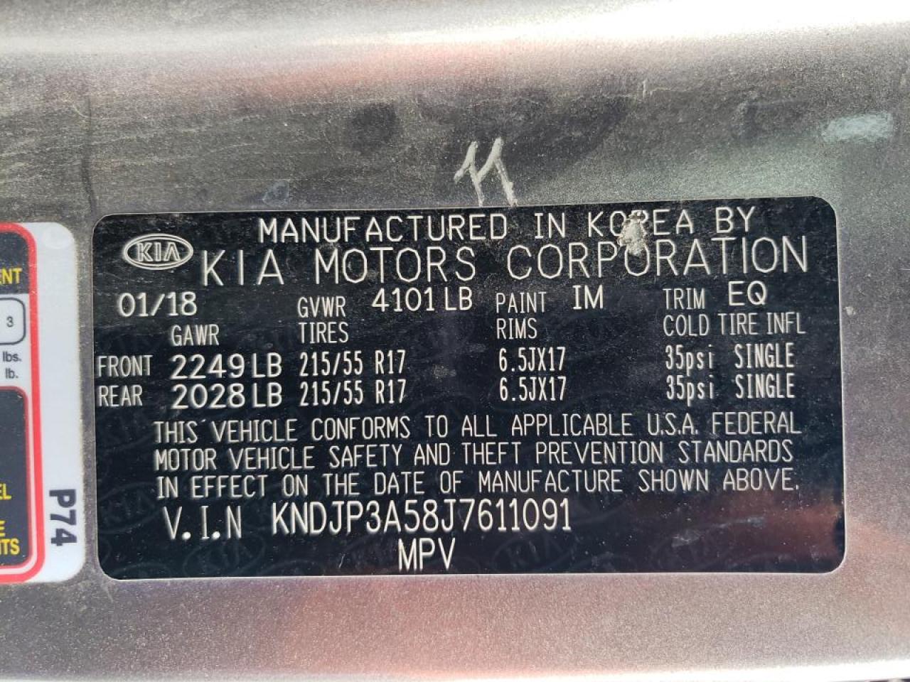 2018 Kia Soul + VIN: KNDJP3A58J7611091 Lot: 58737944