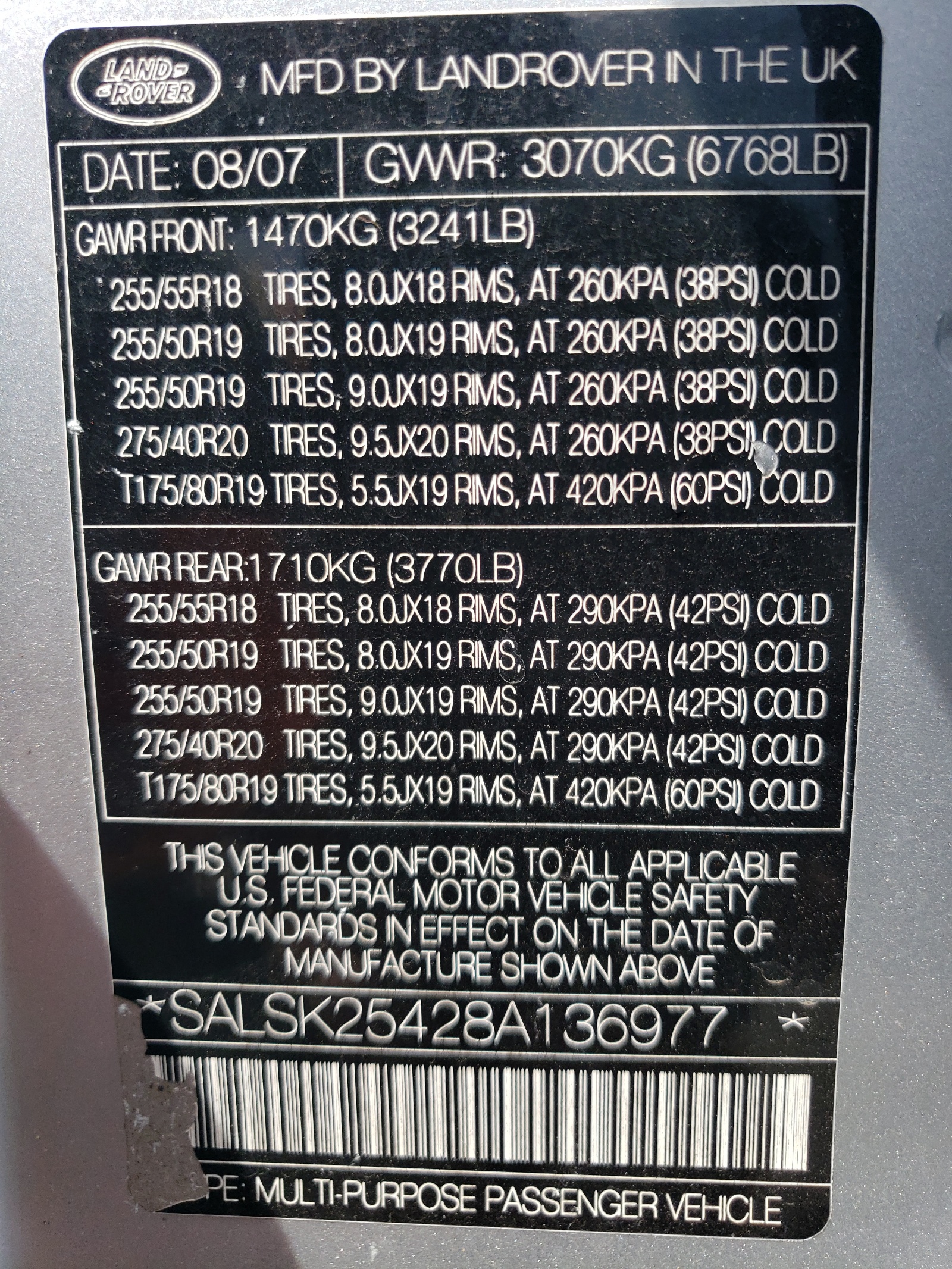 SALSK25428A136977 2008 Land Rover Range Rover Sport Hse