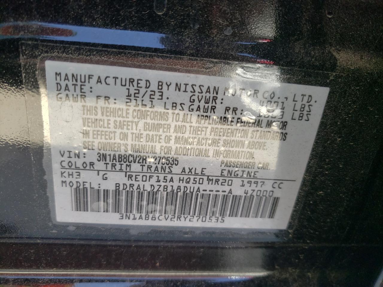 3N1AB8CV2RY270535 2024 Nissan Sentra Sv