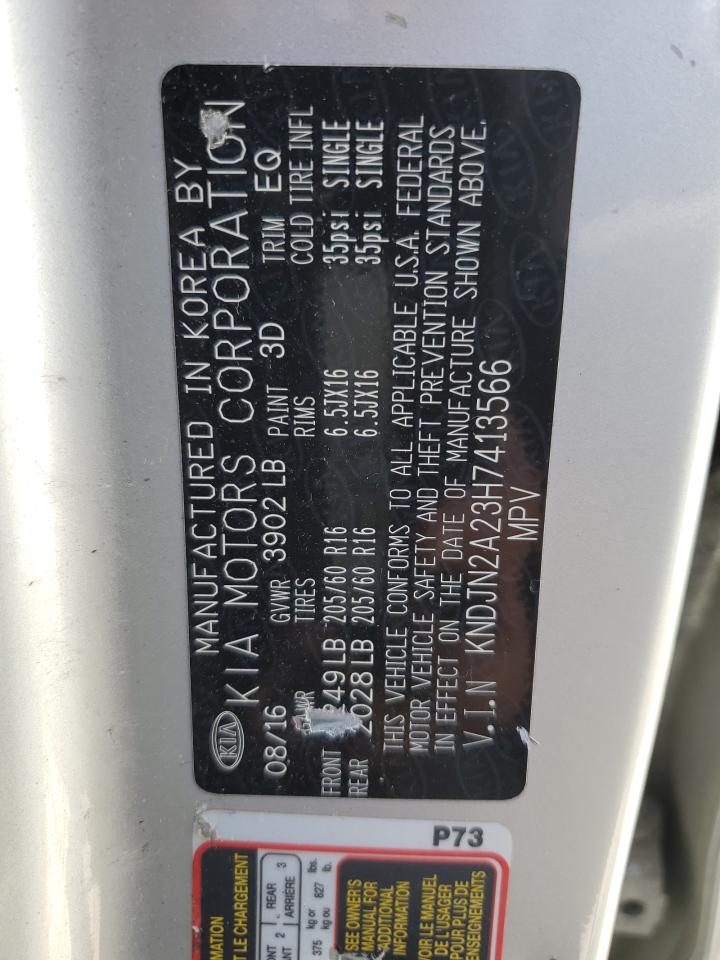 2017 Kia Soul VIN: KNDJN2A23H7413566 Lot: 60822134