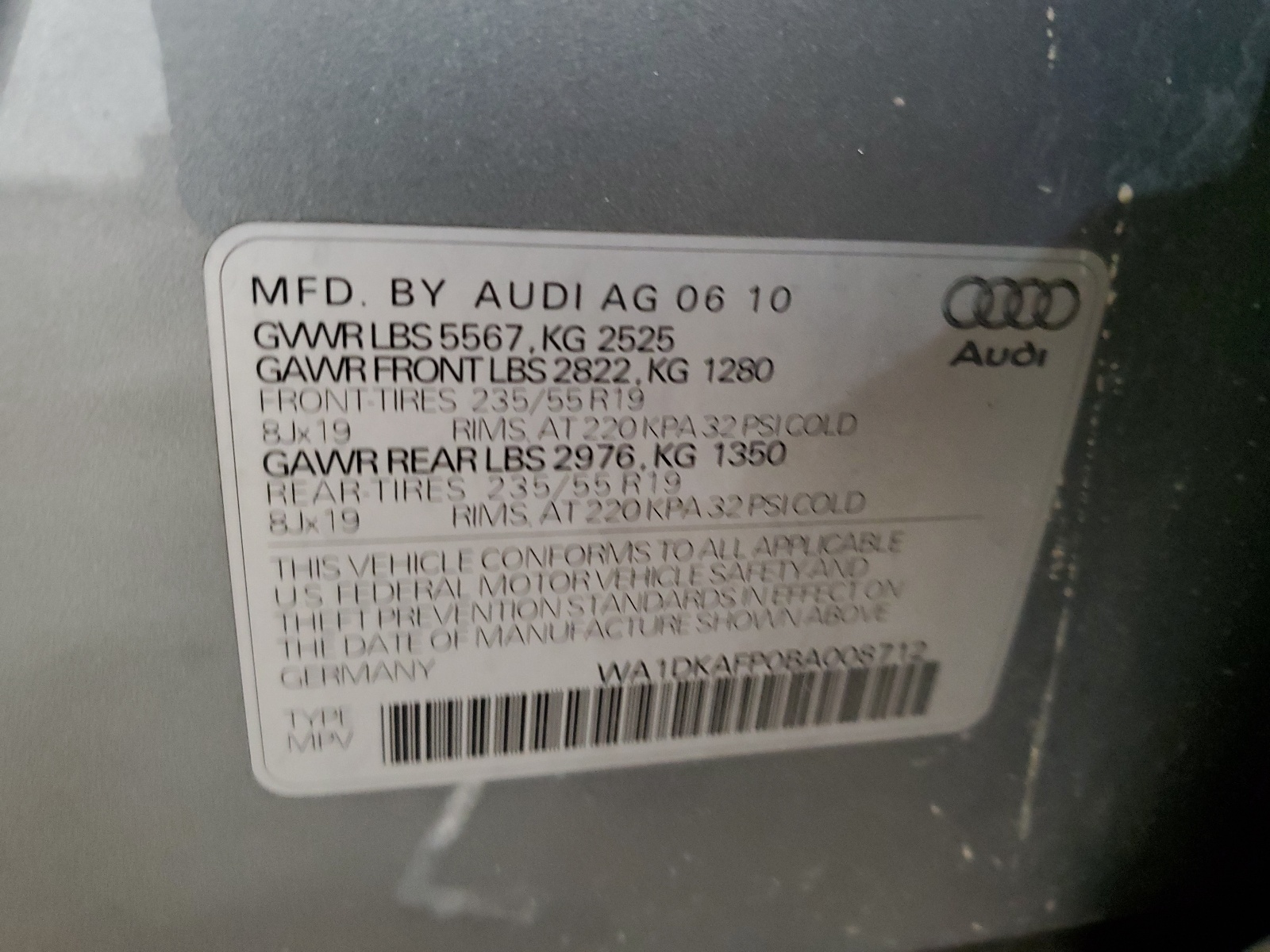 WA1DKAFP0BA008712 2011 Audi Q5 Premium Plus