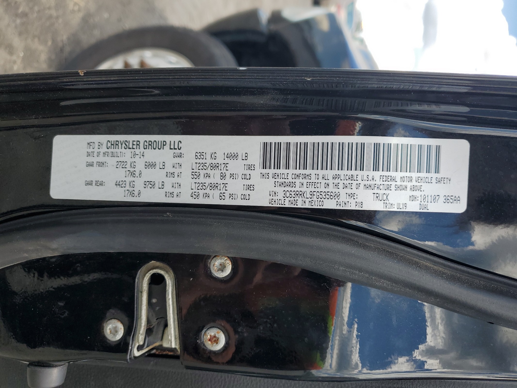 3C63RRKL9FG535600 2015 Ram 3500 Longhorn