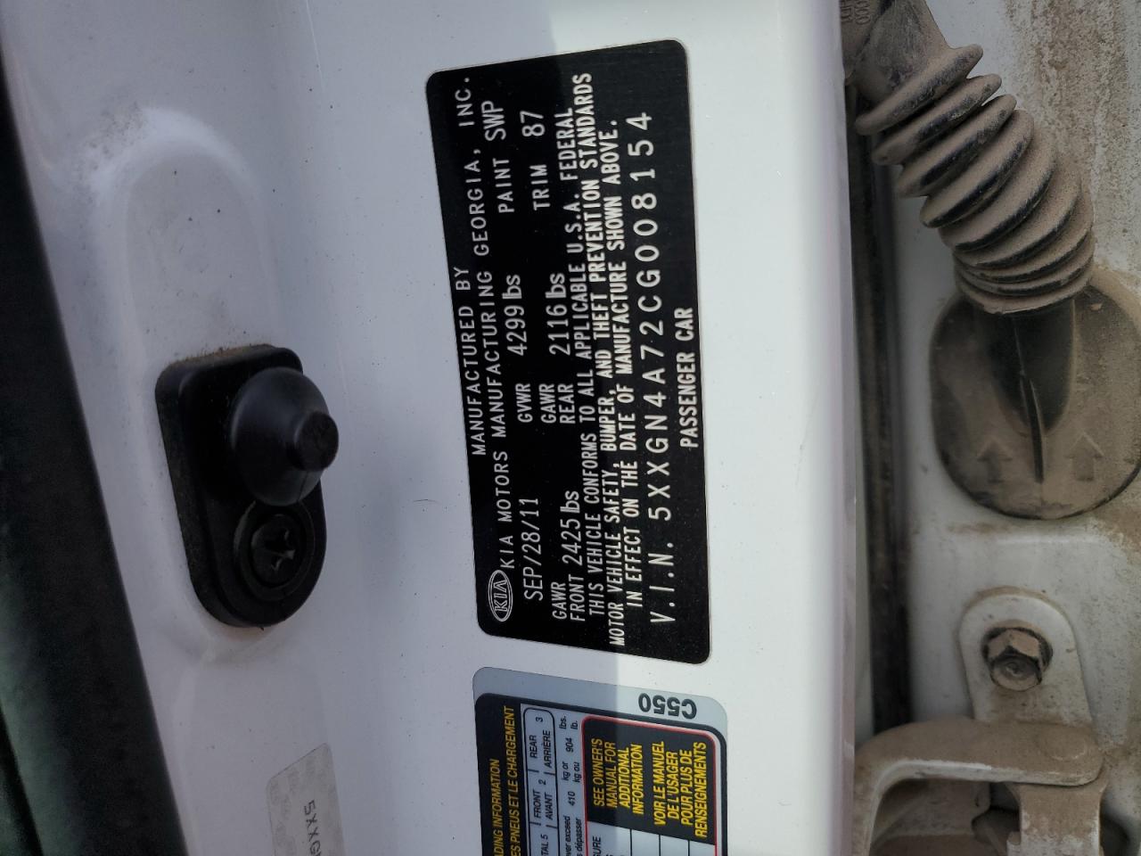 2012 Kia Optima Ex VIN: 5XXGN4A72CG008154 Lot: 59897304