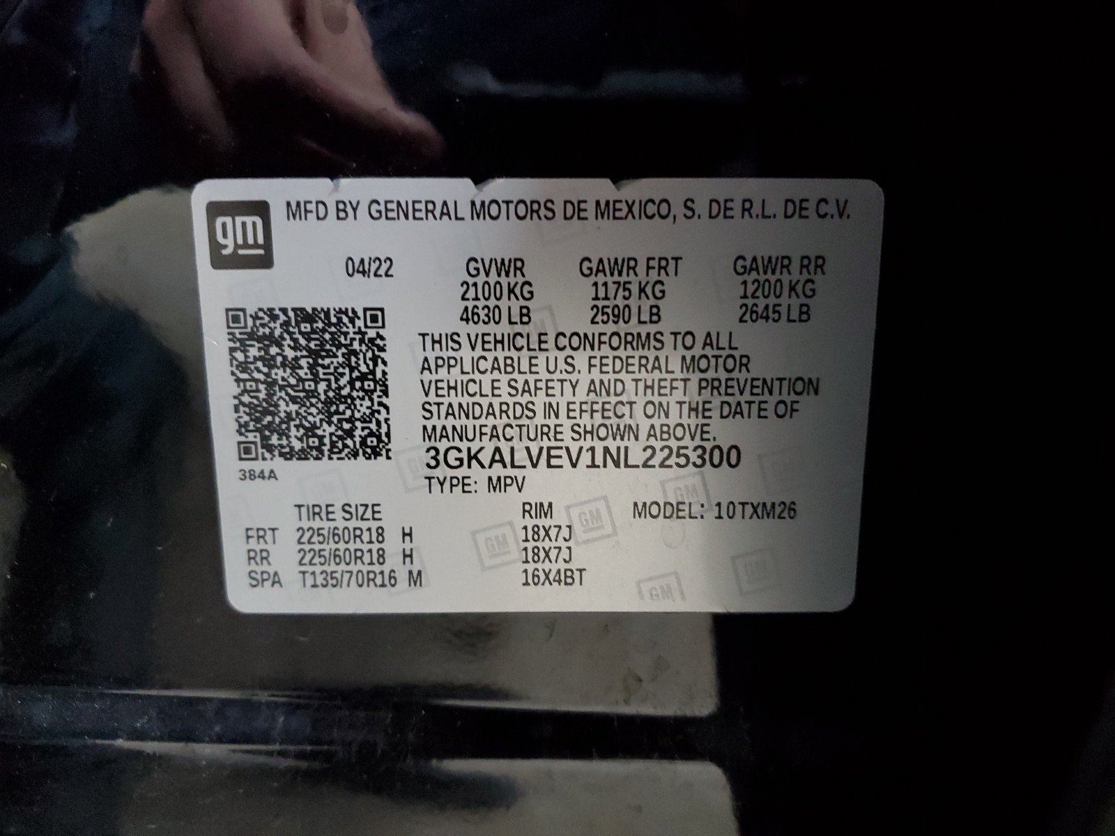 3GKALVEV1NL225300 2022 GMC Terrain Slt