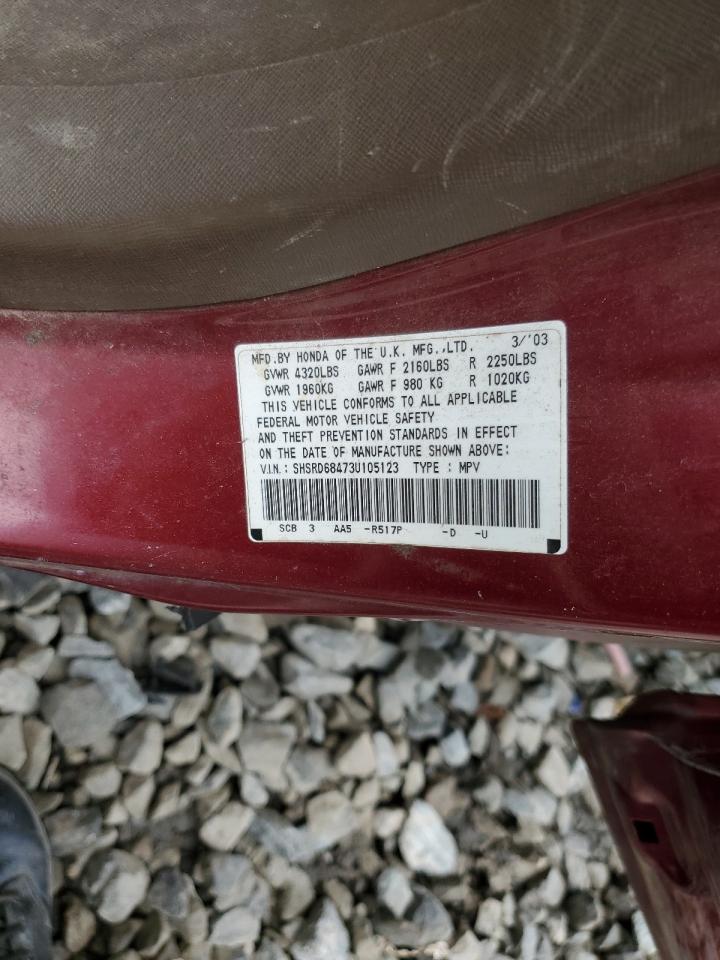 2003 Honda Cr-V Lx VIN: SHSRD68473U105123 Lot: 58828274