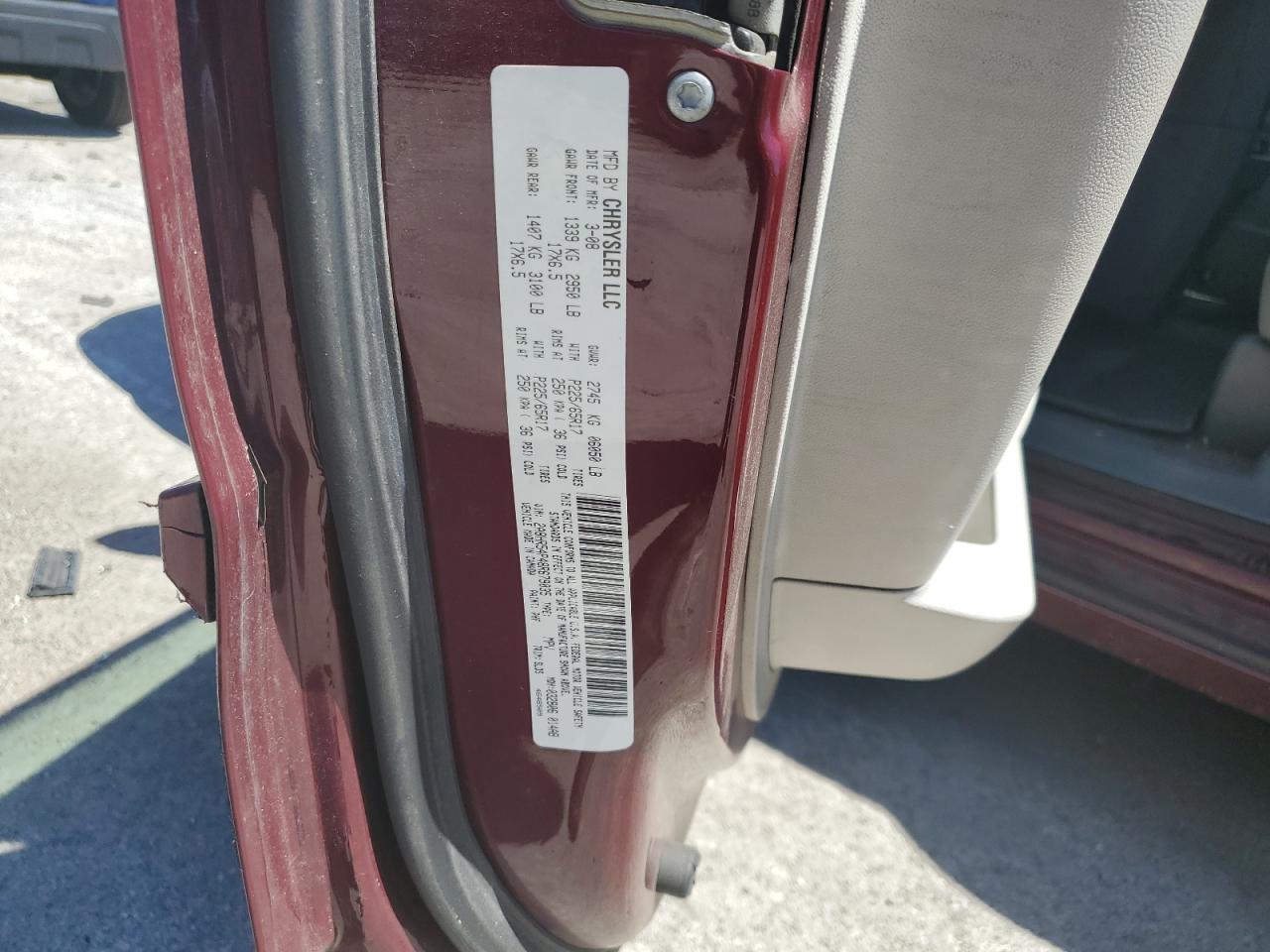 2008 Chrysler Town & Country Touring VIN: 2A8HR54P48R679035 Lot: 58956174