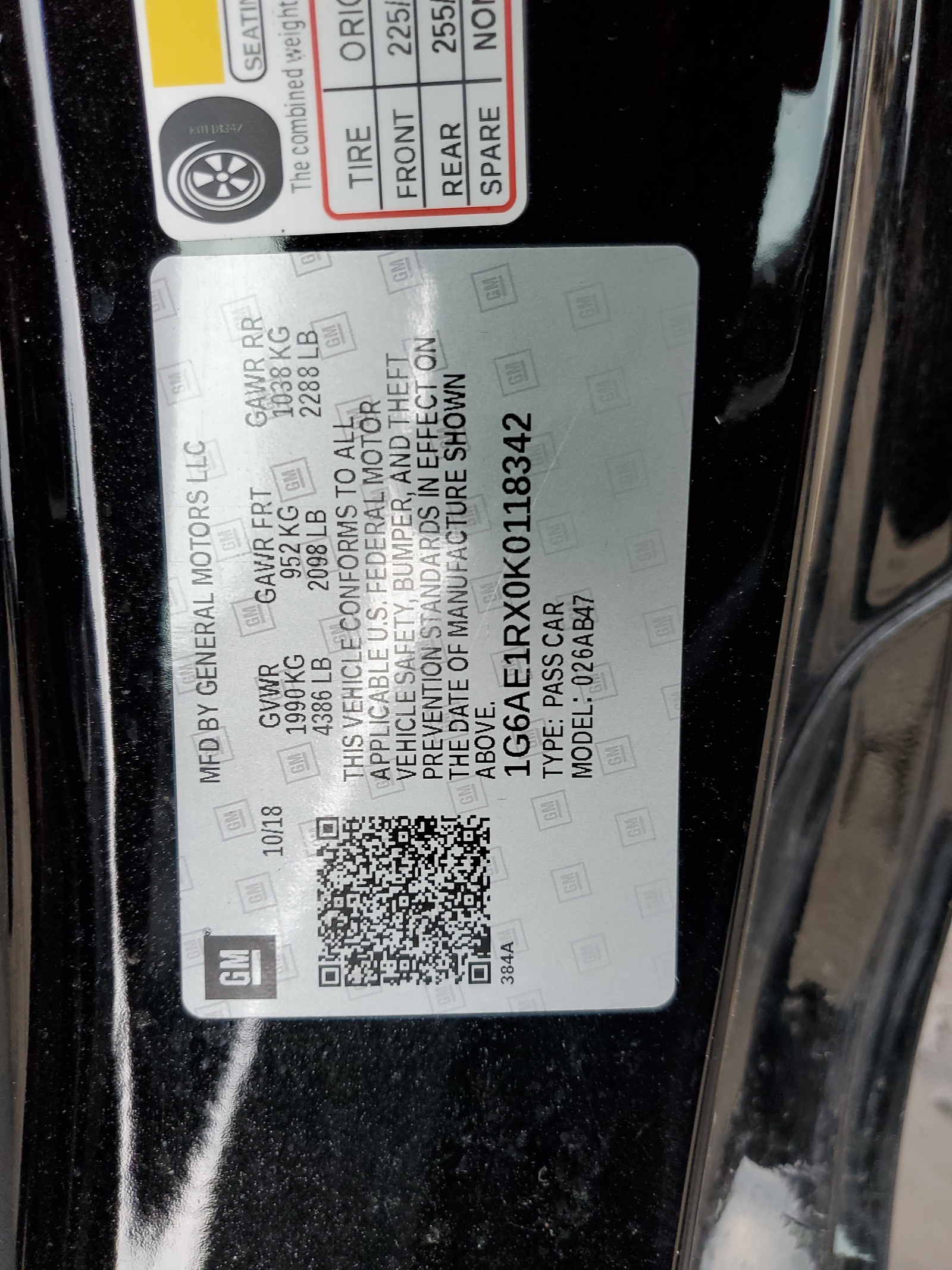 1G6AE1RX0K0118342 2019 Cadillac Ats