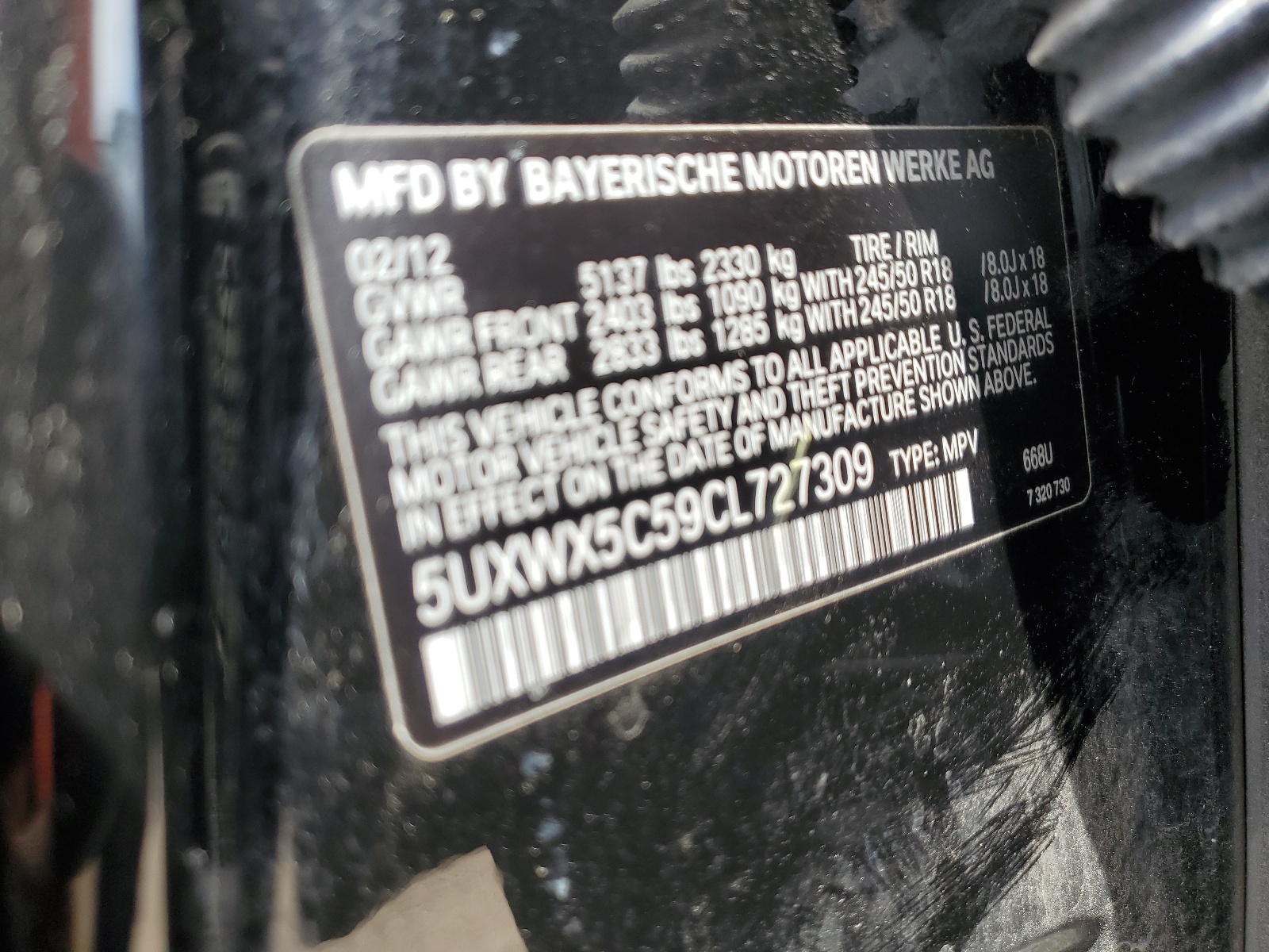 5UXWX5C59CL727309 2012 BMW X3 xDrive28I