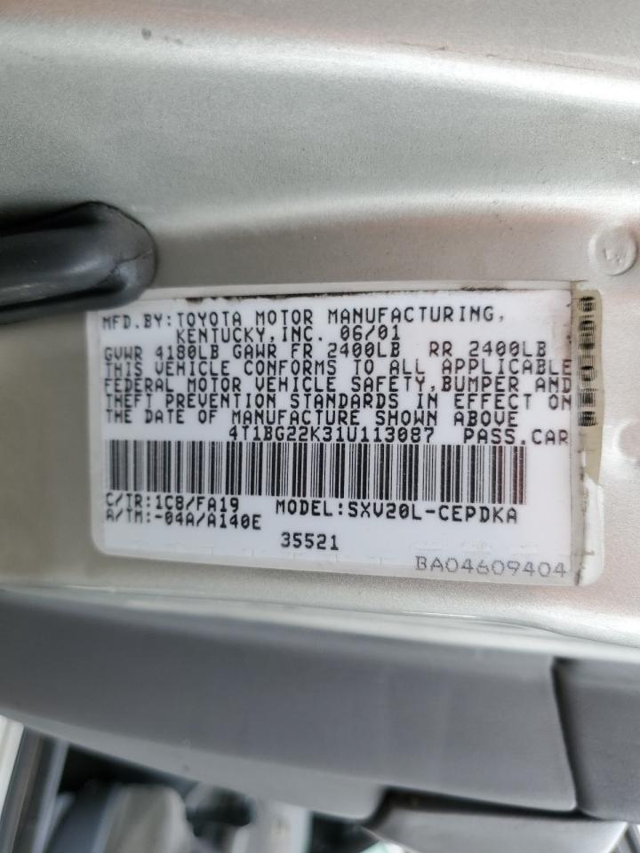 4T1BG22K31U113087 2001 Toyota Camry Ce