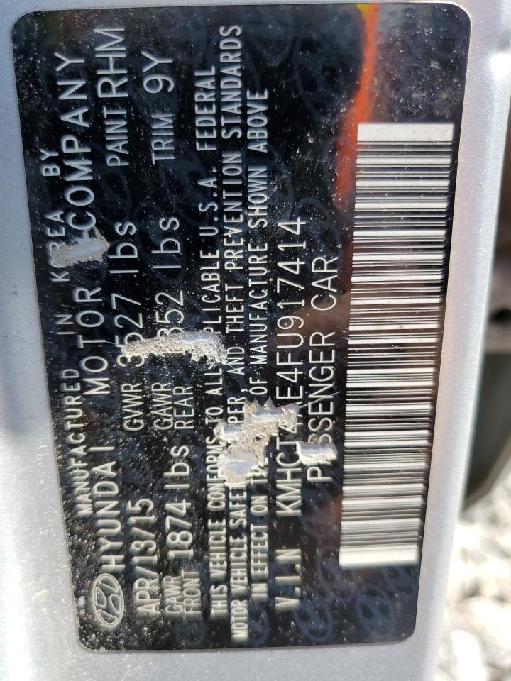 2015 Hyundai Accent Gls VIN: KMHCT4AE4FU917414 Lot: 58436074