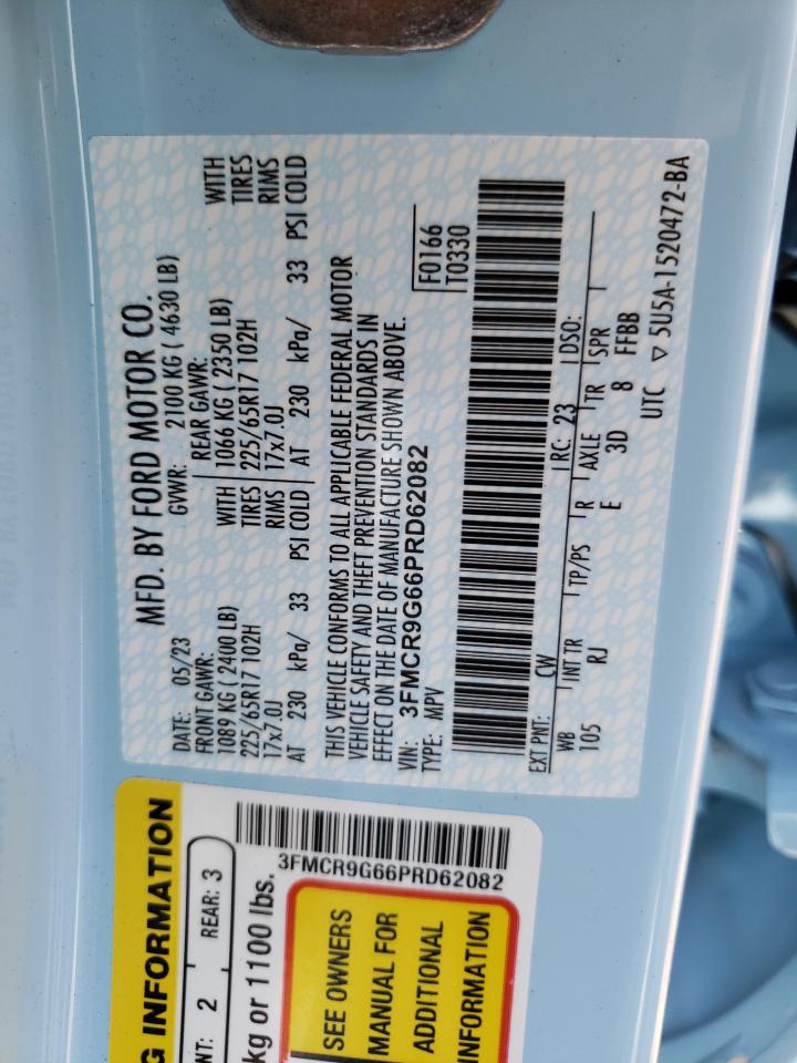 2023 Ford Bronco Sport Heritage VIN: 3FMCR9G66PRD62082 Lot: 60806644