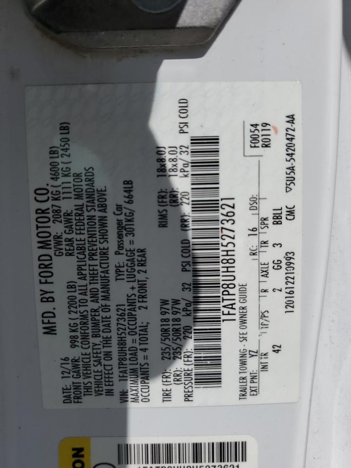 2017 Ford Mustang VIN: 1FATP8UH8H5273621 Lot: 59355984