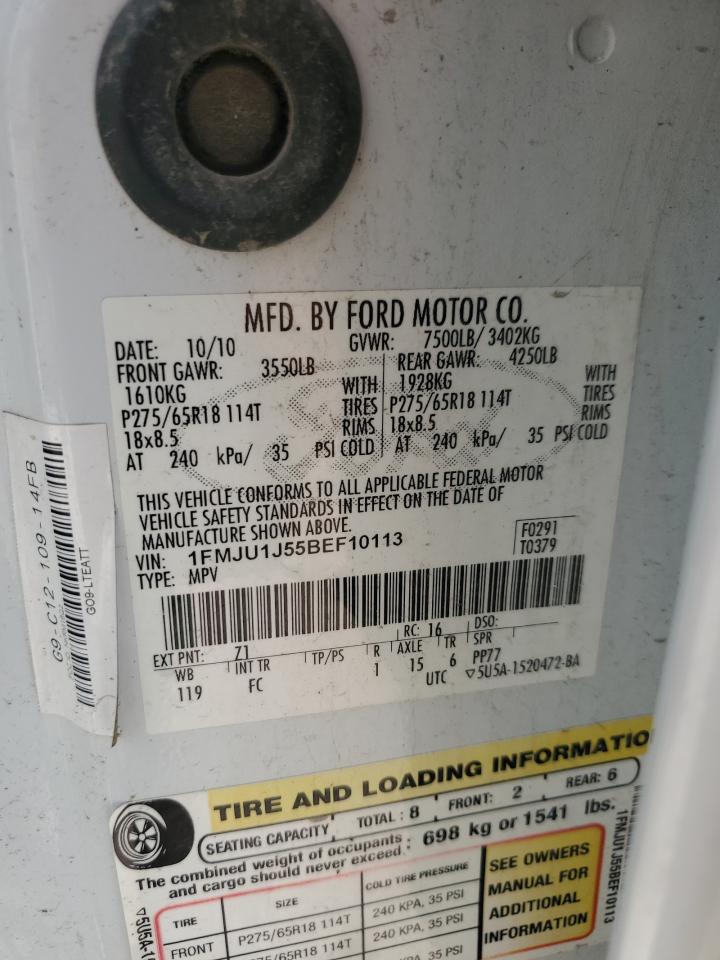 2011 Ford Expedition Xlt VIN: 1FMJU1J55BEF10113 Lot: 59129004