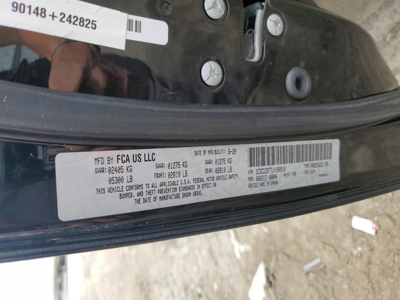 2020 Dodge Challenger R/T VIN: 2C3CDZBT7LH180918 Lot: 59536724