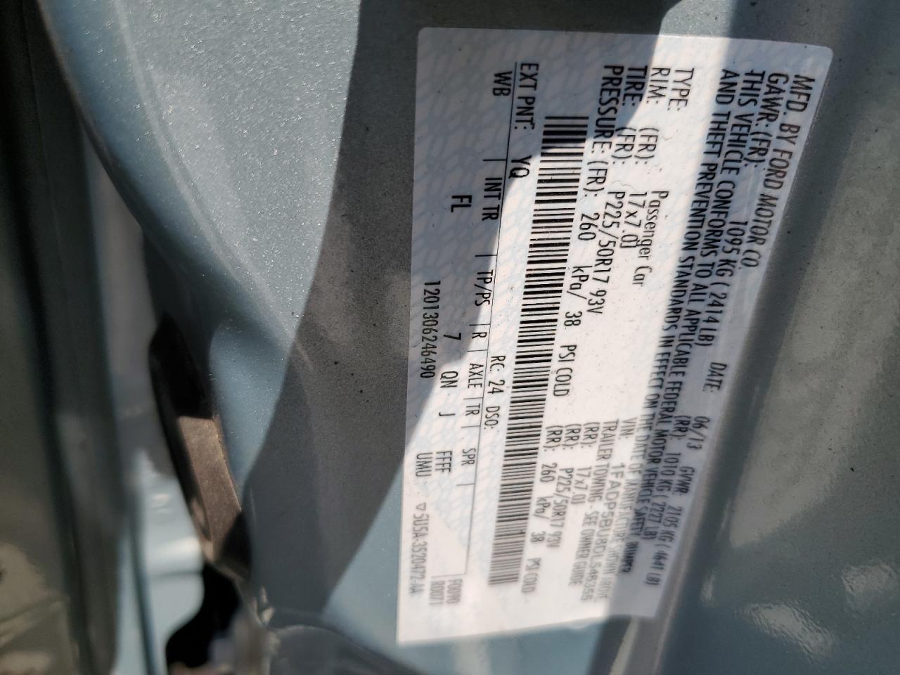 2013 Ford C-Max Sel VIN: 1FADP5BU8DL546355 Lot: 59692854