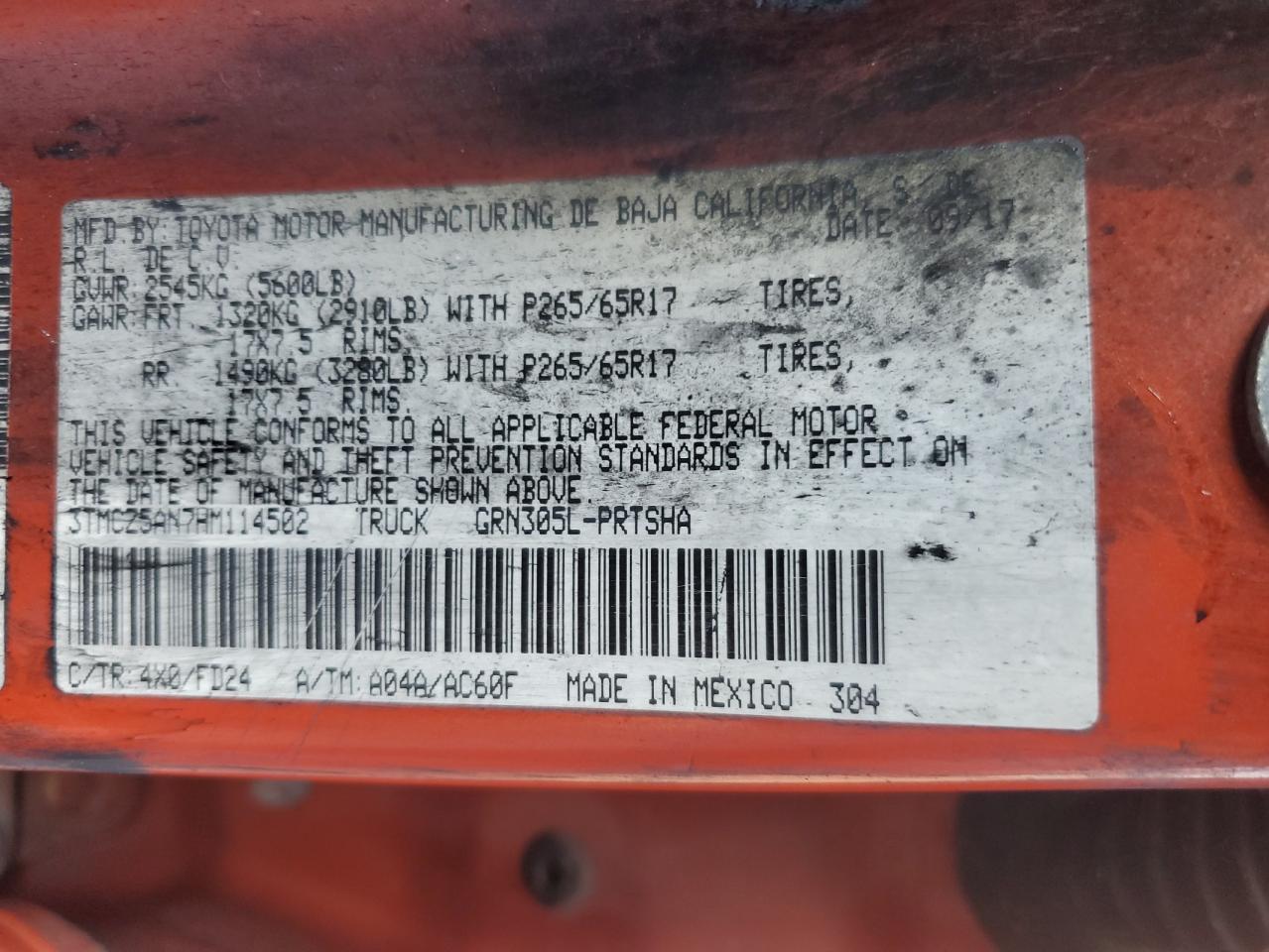 2017 Toyota Tacoma Double Cab VIN: 3TMCZ5AN7HM114502 Lot: 57620714