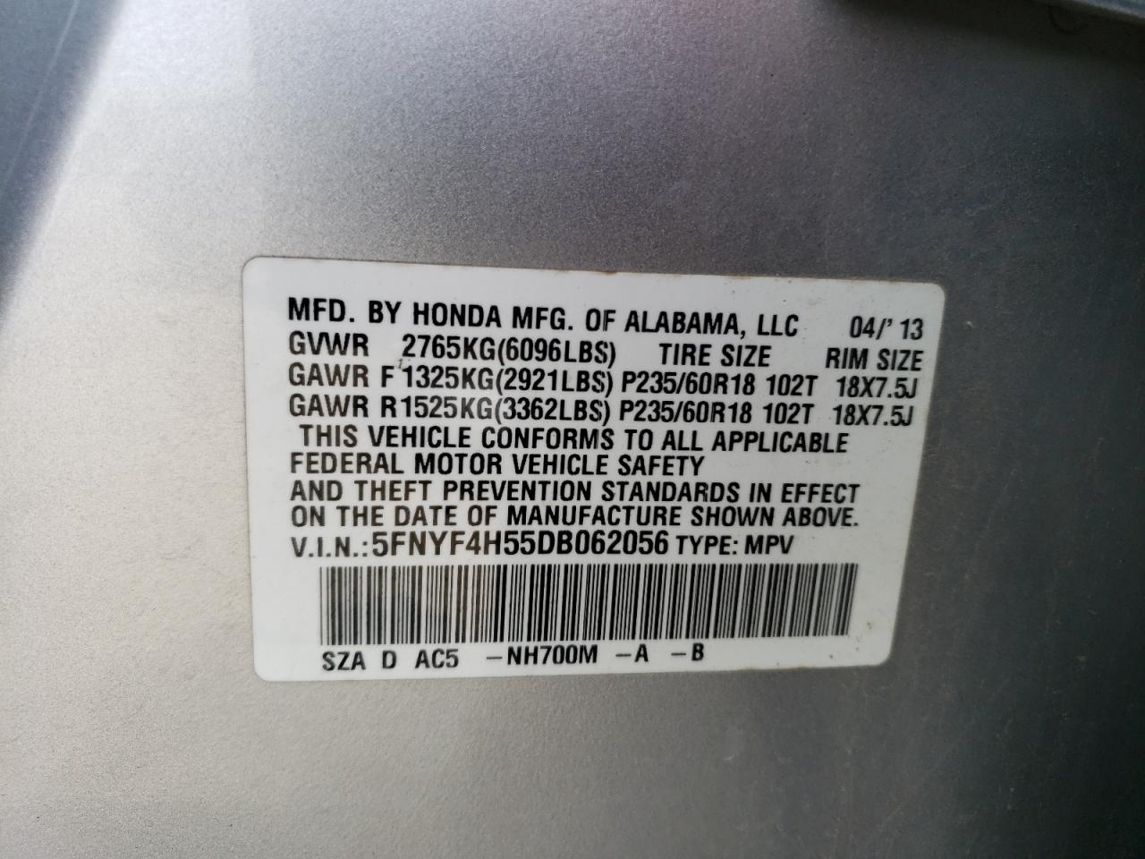 5FNYF4H55DB062056 2013 Honda Pilot Exl