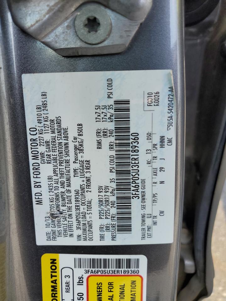 3FA6P0SU3ER189360 2014 Ford Fusion Titanium Phev