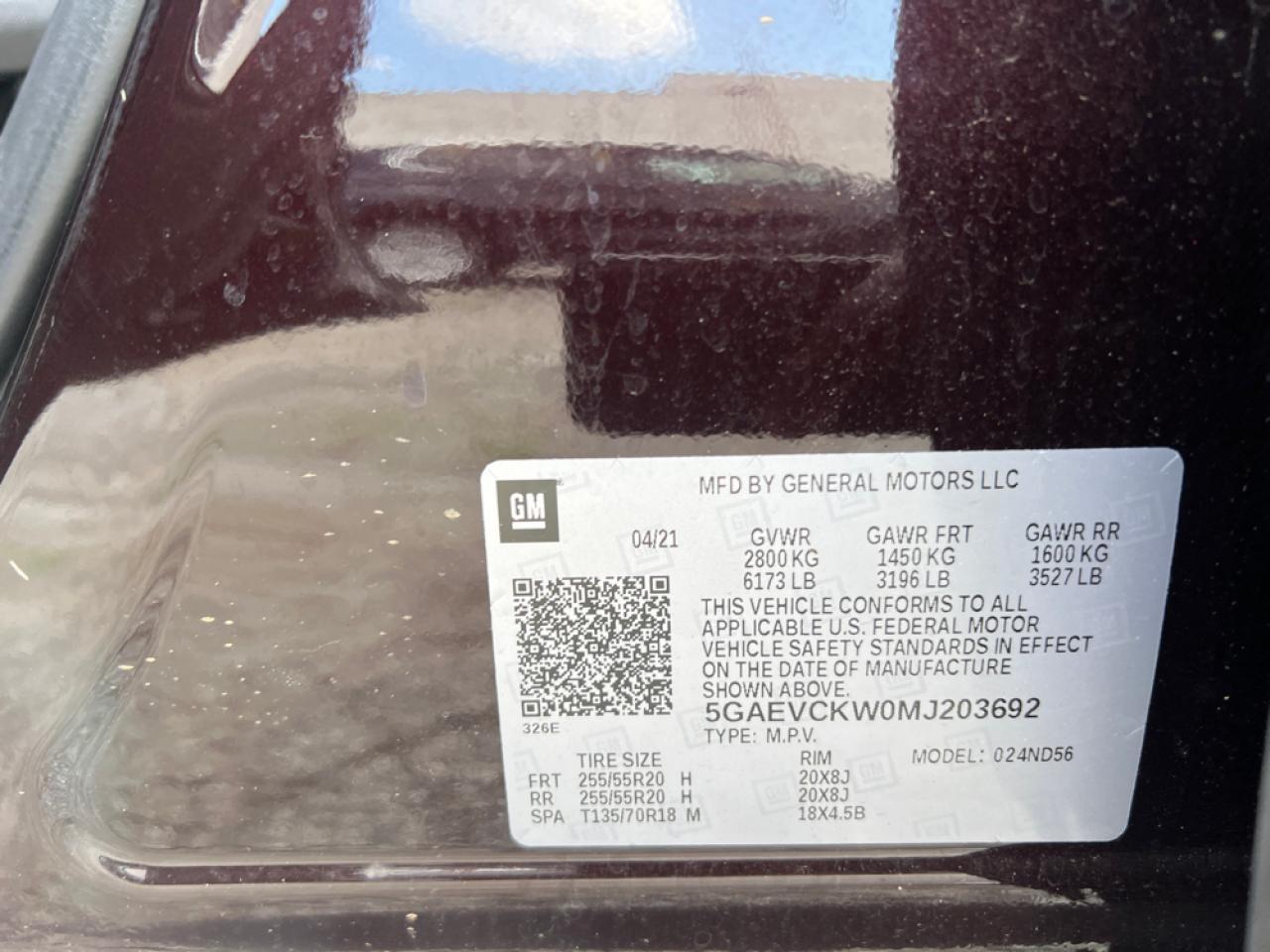 2021 Buick Enclave Avenir VIN: 5GAEVCKW0MJ203692 Lot: 58941924