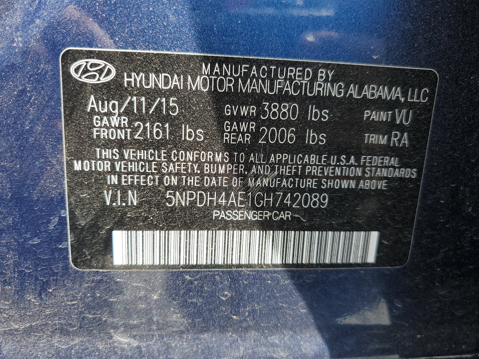 5NPDH4AE1GH742089 2016 Hyundai Elantra Se