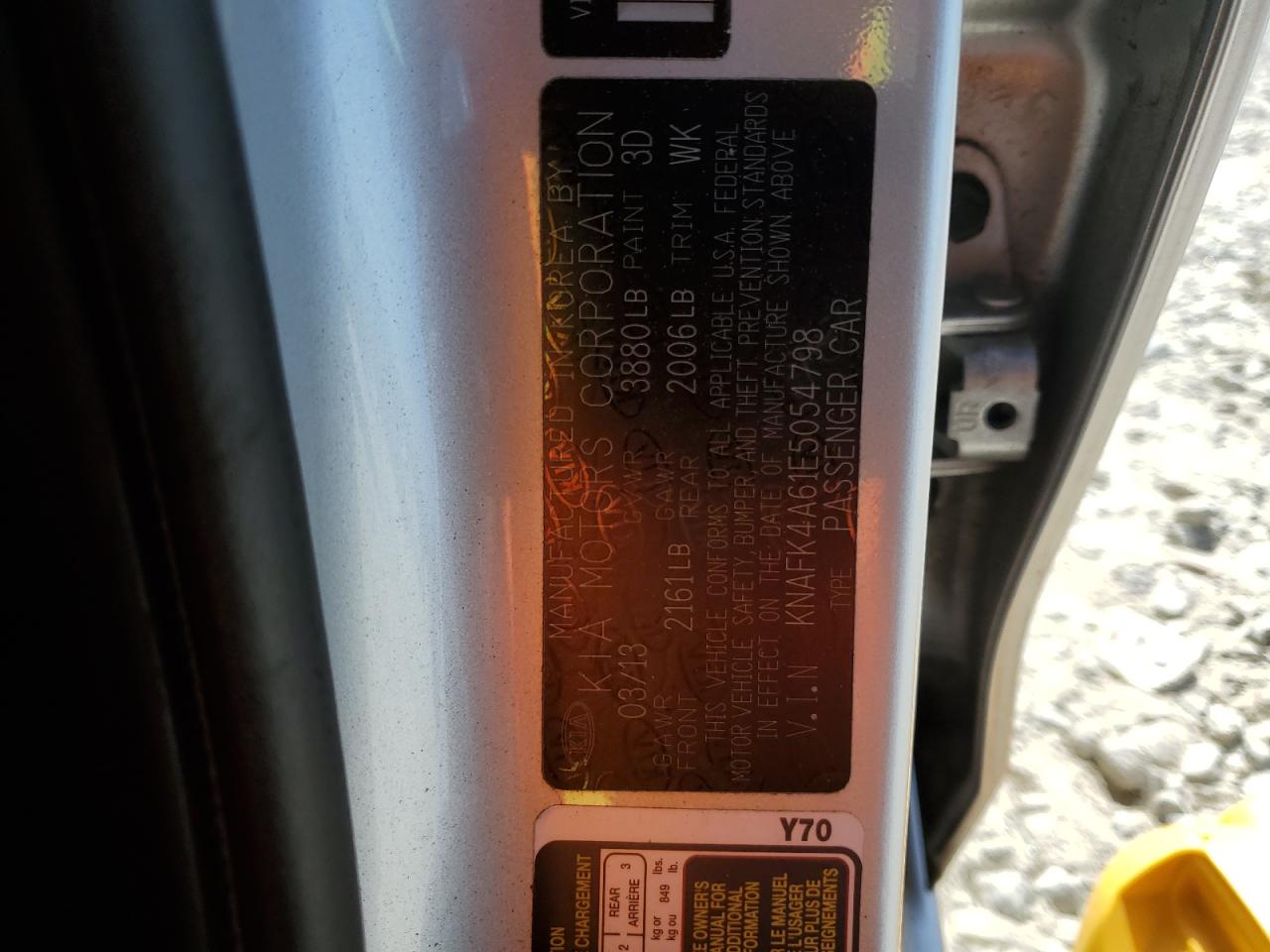 2014 Kia Forte Lx VIN: KNAFK4A61E5054798 Lot: 58142724