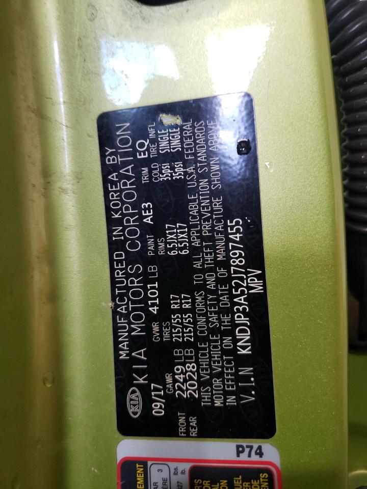 2018 Kia Soul + VIN: KNDJP3A52J7897455 Lot: 61081574