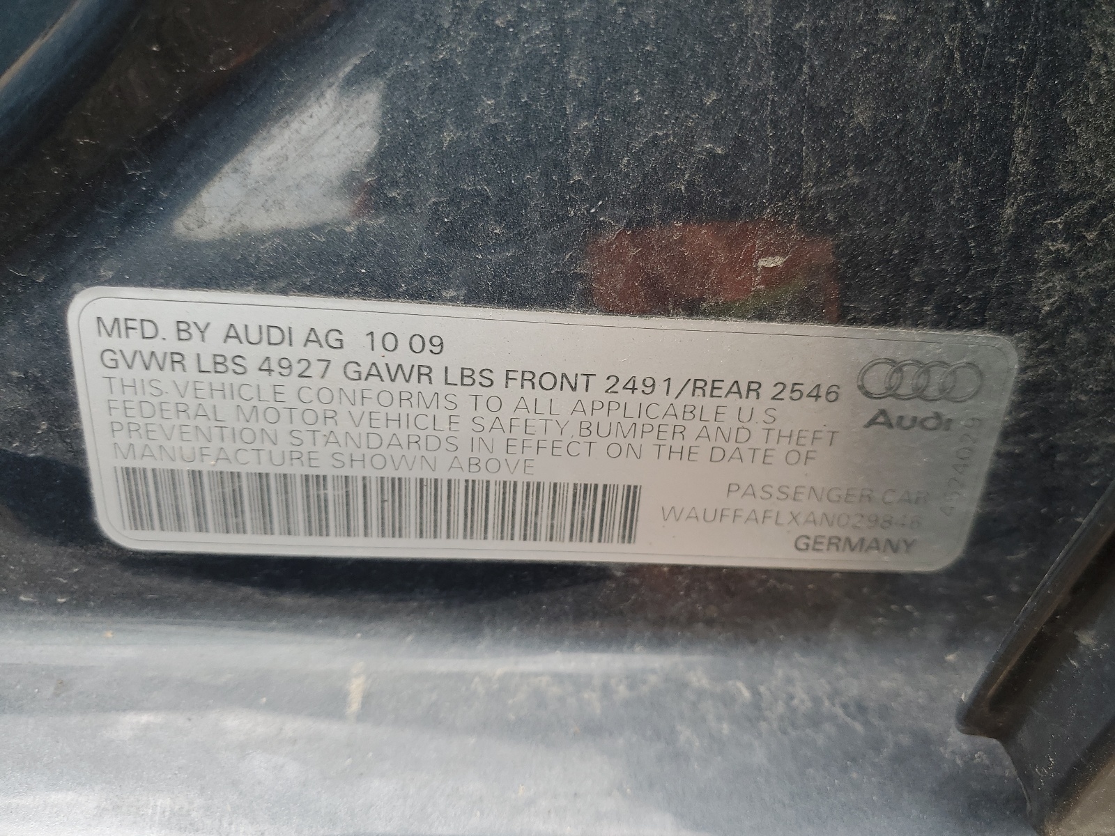 WAUFFAFLXAN029846 2010 Audi A4 Premium Plus