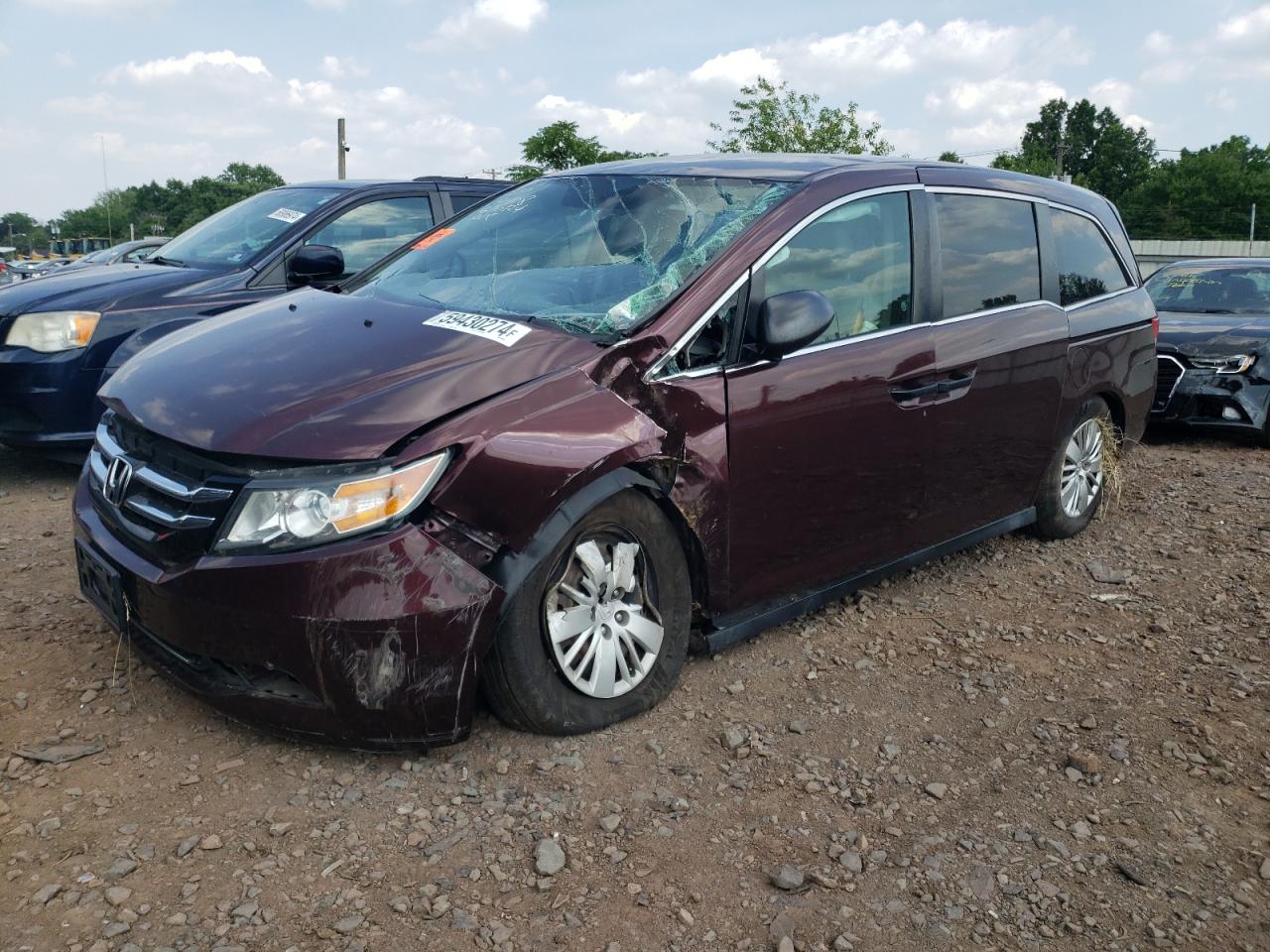 2014 Honda Odyssey Lx VIN: 5FNRL5H22EB098085 Lot: 59430274