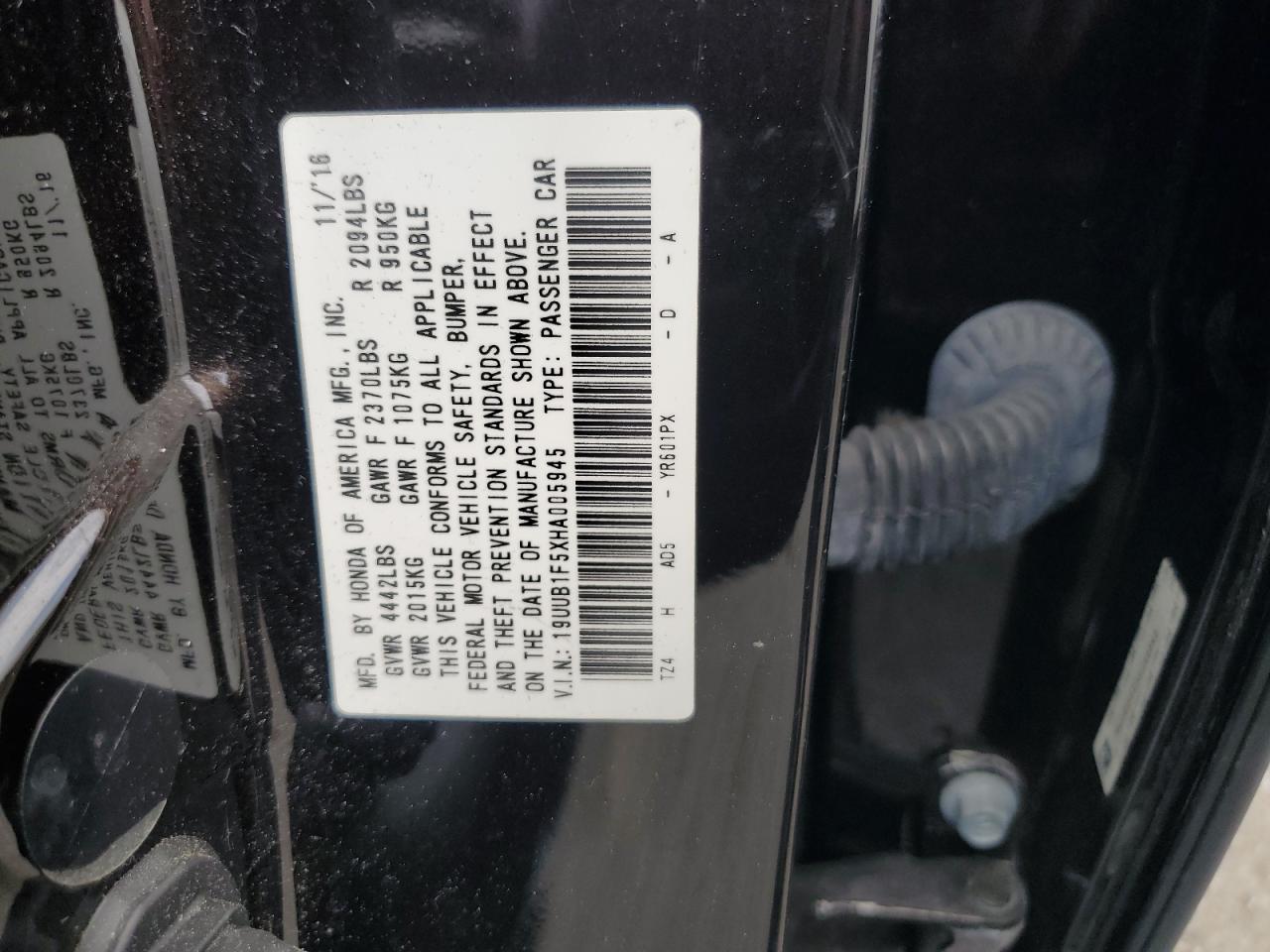 19UUB1F5XHA005945 2017 Acura Tlx Tech