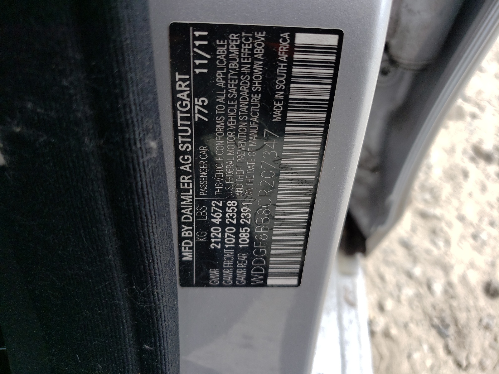 WDDGF8BB8CR207347 2012 Mercedes-Benz C 300 4Matic