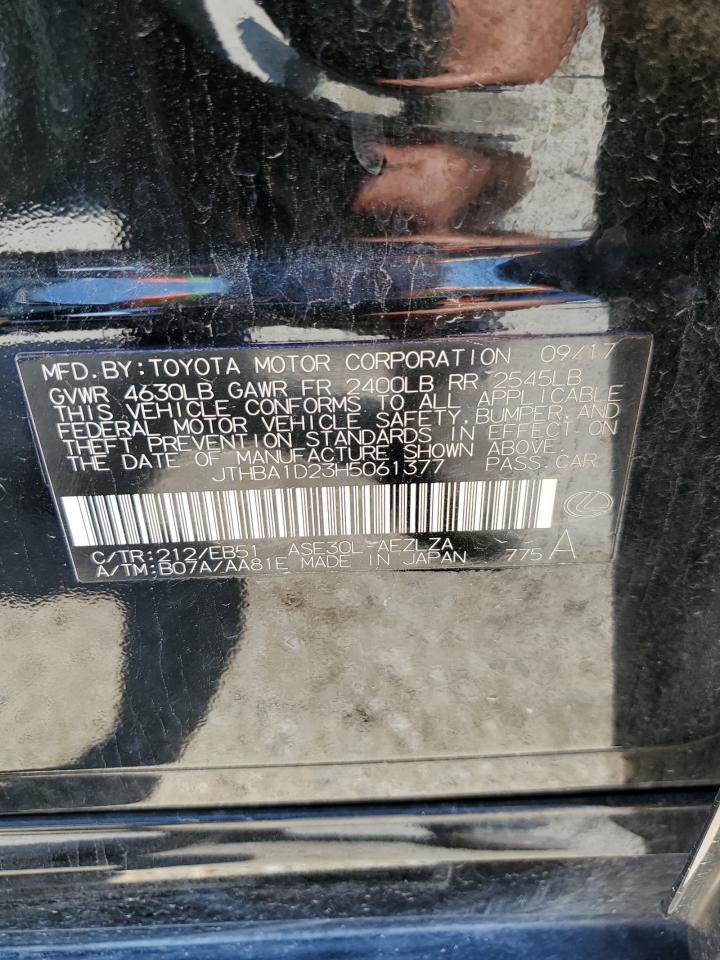 2017 Lexus Is 200T VIN: JTHBA1D23H5061377 Lot: 57774884