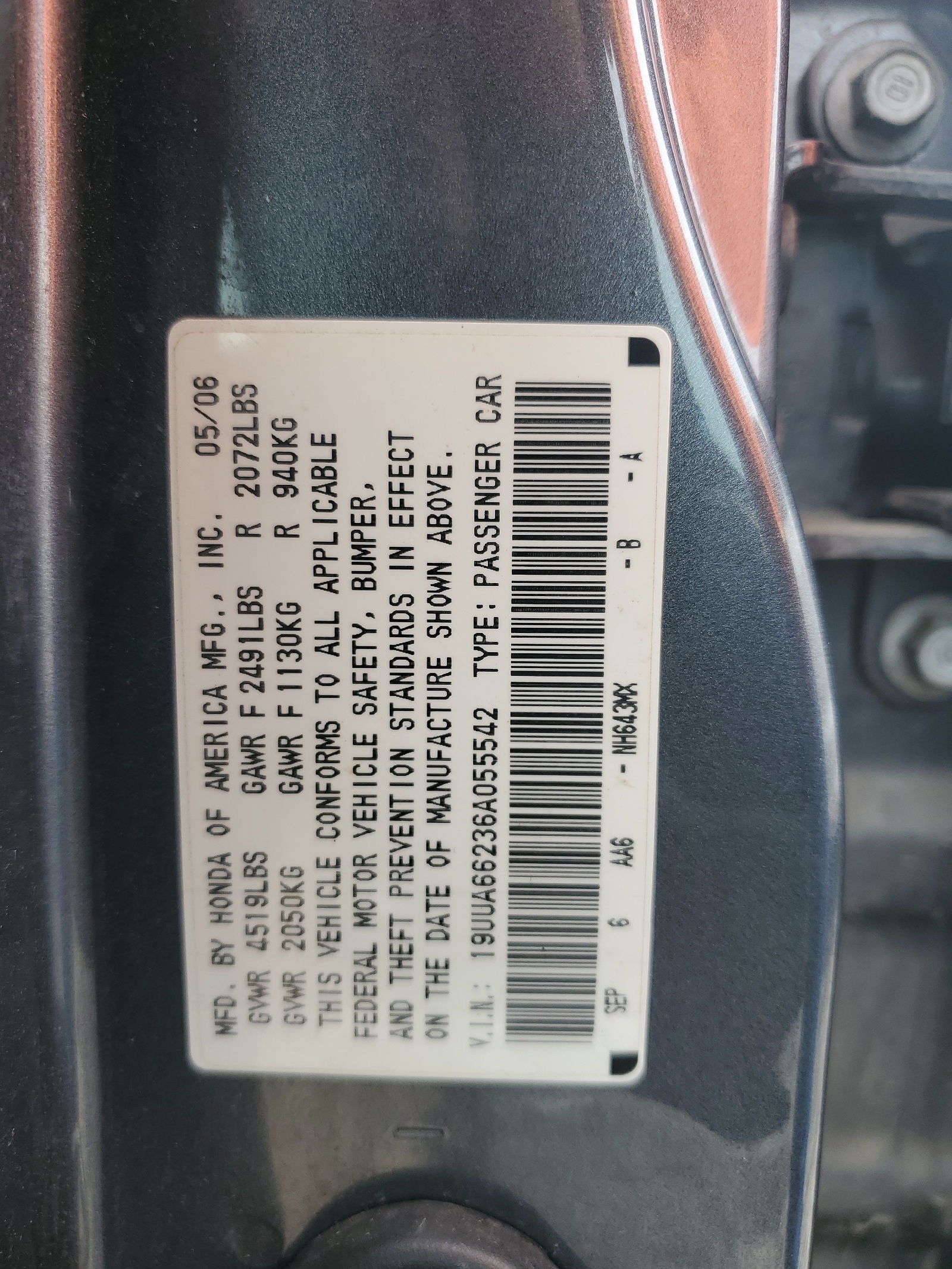 19UUA66236A055542 2006 Acura 3.2Tl