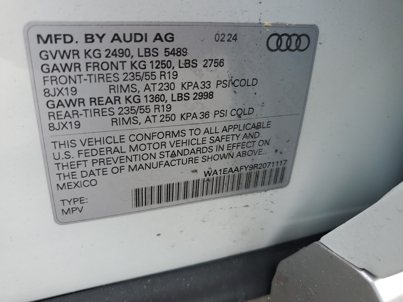 WA1EAAFY9R2071117 2024 Audi Q5 Premium Plus 45