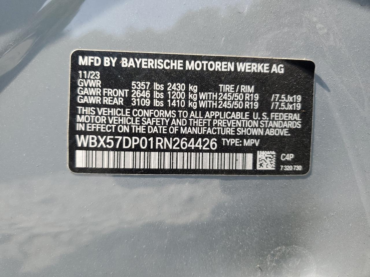 WBX57DP01RN264426 2024 BMW X3 xDrive30I