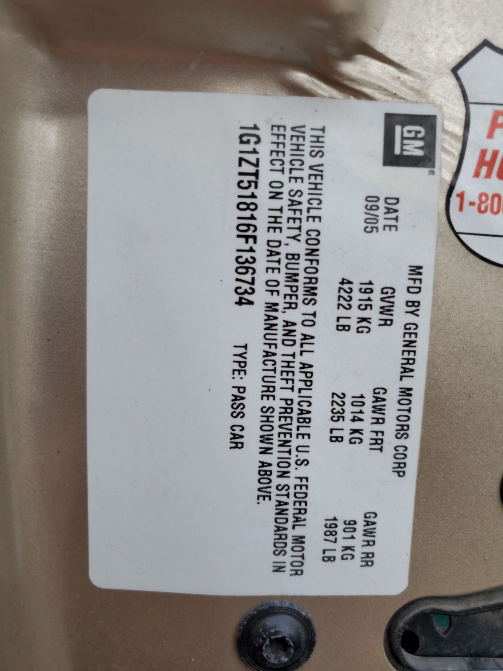 1G1ZT51816F136734 2006 Chevrolet Malibu Lt