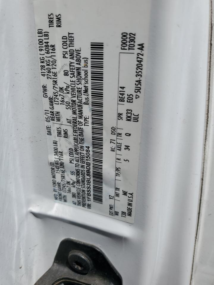 2011 Ford Econoline E350 Super Duty Wagon VIN: 1FBSS3BL8BDB15084 Lot: 57467324