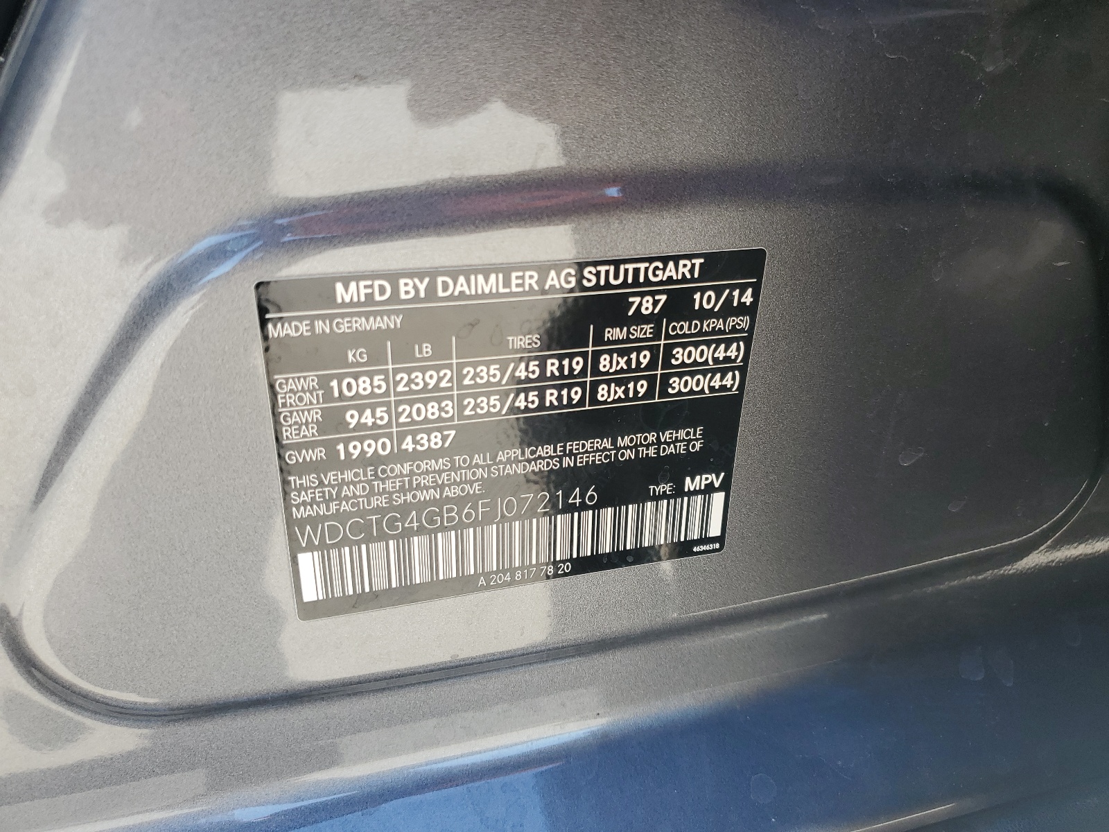 WDCTG4GB6FJ072146 2015 Mercedes-Benz Gla 250 4Matic