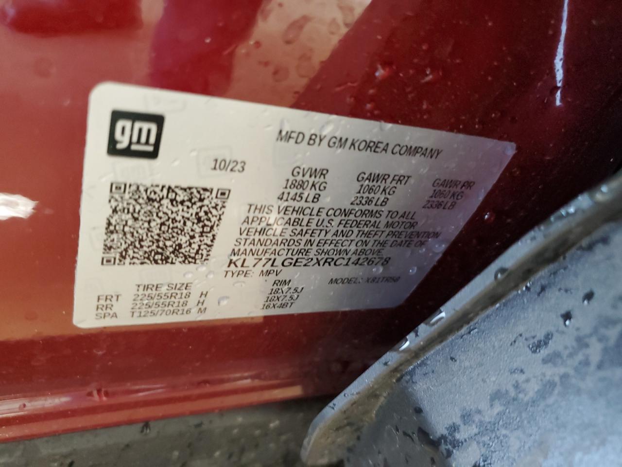 KL77LGE2XRC142678 2024 CHEVROLET TRAX - Image 13