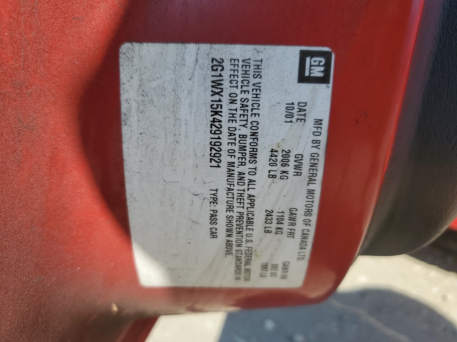 2G1WX15K429192921 2002 Chevrolet Monte Carlo Ss